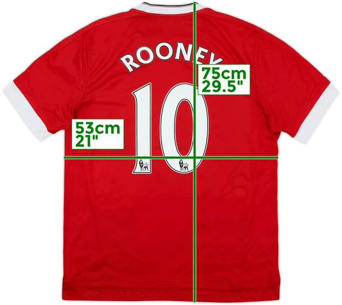 2015-16 Manchester United Home Shirt Rooney #10 - 7/10 - (L)