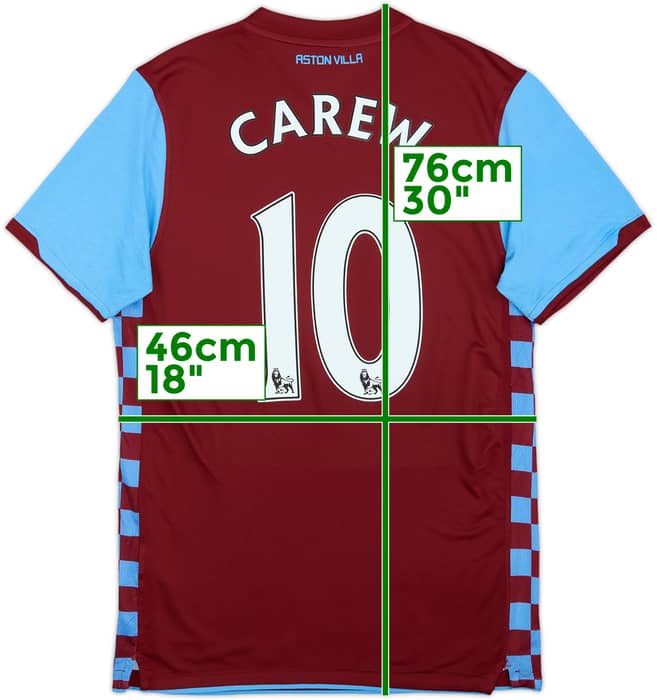 2010-11 Aston Villa Home Shirt Carew #10 - 7/10 - (S)