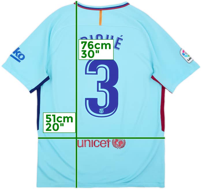 2017-18 Barcelona Away Shirt Pique #3 - 6/10 - (L)