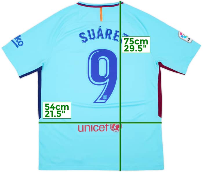2017-18 Barcelona Away Shirt Suarez #9 - 8/10 - (L)