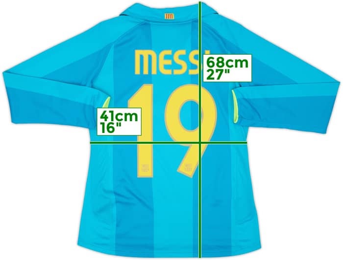 2007-09 Barcelona Away L/S Shirt Messi #19 - 9/10 - (Women's M)