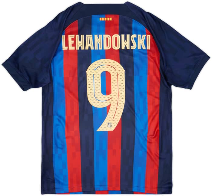 2022-23 Barcelona Home Shirt Lewandowski #9 - 6/10 - (M)