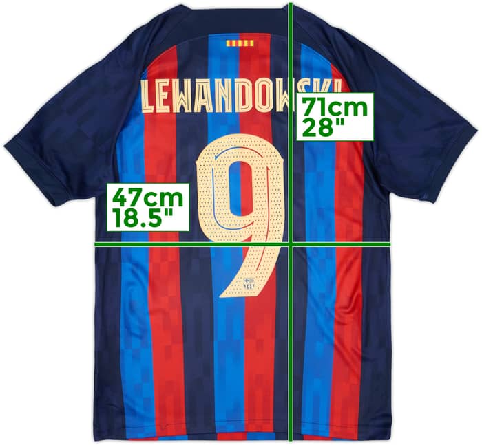 2022-23 Barcelona Home Shirt Lewandowski #9 - 6/10 - (M)