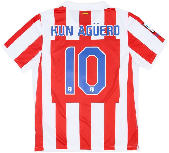 2010-11 Atletico Madrid Home Shirt Kun Aguero #10 - 8/10 - (L)