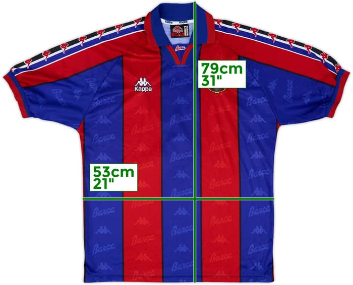 1995-97 Barcelona Home Shirt #7 - 8/10 - (XL)