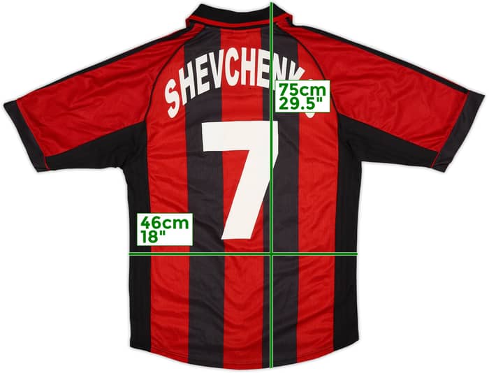 1998-00 AC Milan Home Shirt Shevchenko #7 - 5/10 - (S)