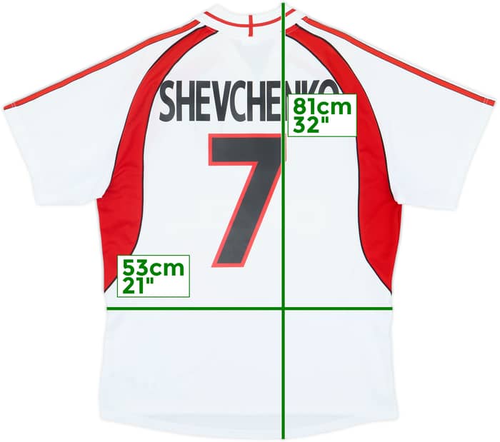 2000-02 AC Milan Away Shirt Shevchenko #7 - 6/10 - (L)