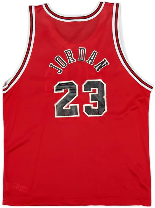 1995-98 Chicago Bulls Jordan #23 Champion Away Jersey - 6/10 - (XL.Boys)