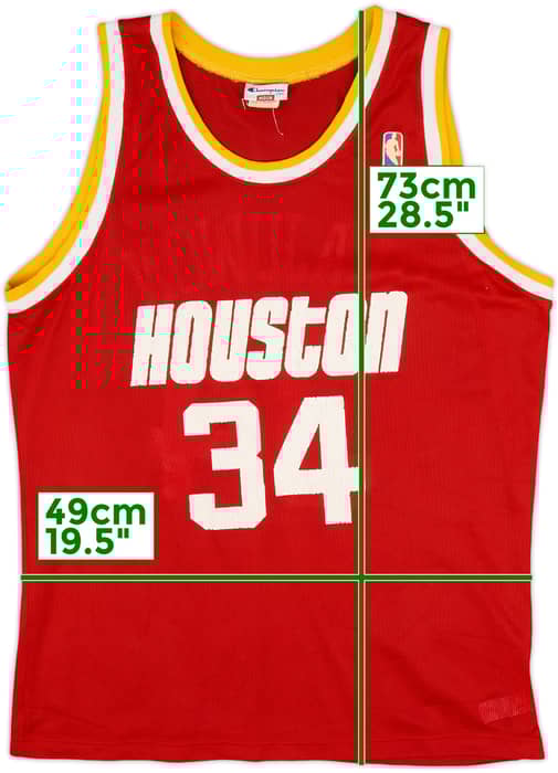 1990-95 Houston Rockets Olajuwon #34 Champion Away Jersey - 7/10 - (M)
