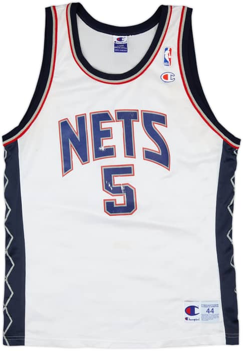 2001-02 New Jersey Nets Kidd #5 Champion Home Jersey - 5/10 - (L)