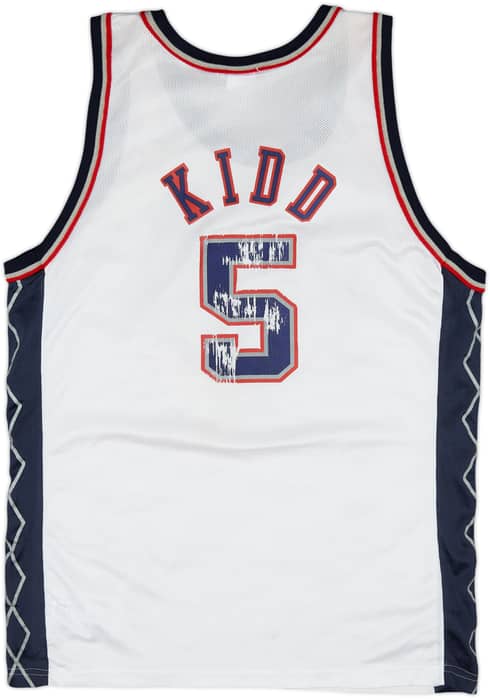 2001-02 New Jersey Nets Kidd #5 Champion Home Jersey - 5/10 - (L)