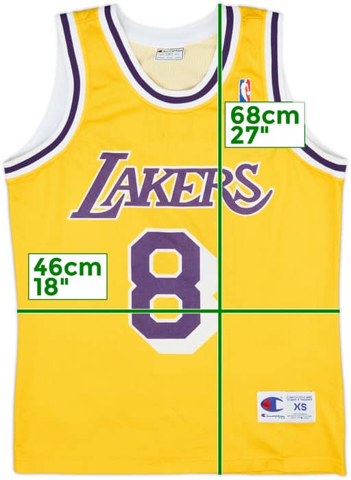 1996-99 LA Lakers Bryant #8 Champion Home Jersey - 6/10 - (XS)