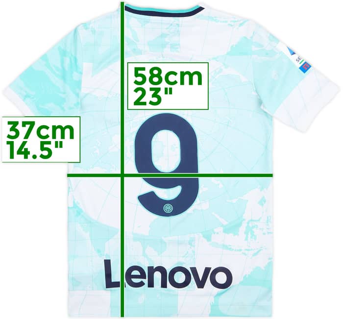 2022-23 Inter Milan Away Shirt Dzeko #9 - 7/10 - (M.Boys)