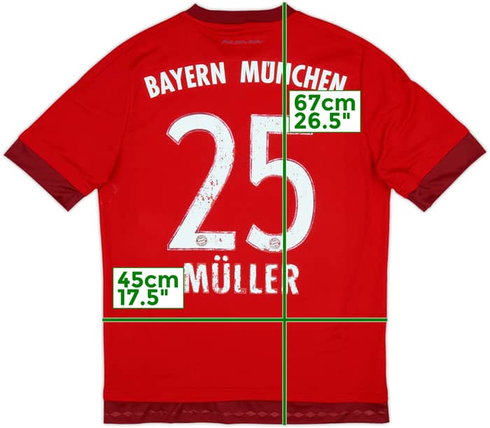 2015-16 Bayern Munich Home Shirt Muller #25 - 4/10 - (XL.Boys)