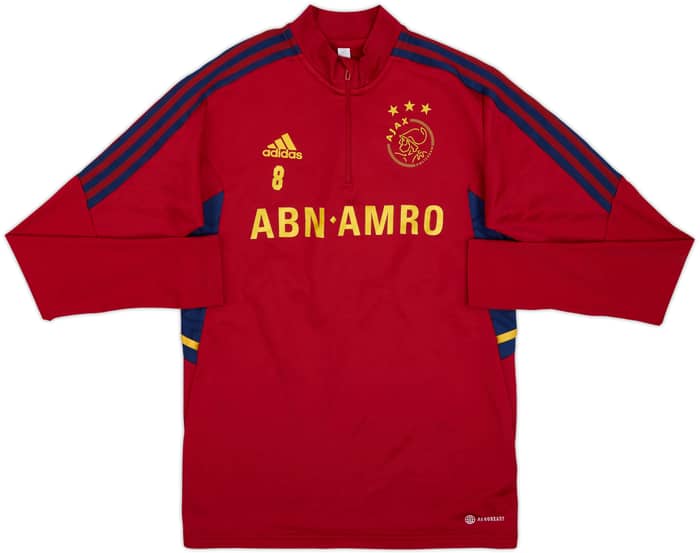 Sudadera de entrenamiento con cremallera de 1/4 adidas Versión jugador del Ajax 2022-23 #8 - 9/10 - (S)