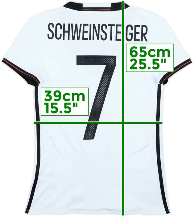 Camiseta de local de Alemania 2015-16 Schweinsteiger #7 - 10/10 - (Mujeres S)