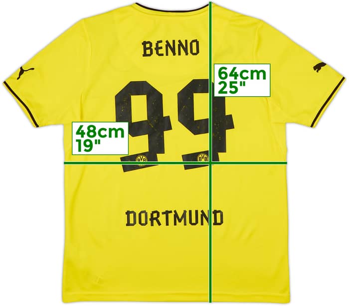 Camiseta de local de invierno del Borussia Dortmund 2013-14 Benno #99 - 8/10 - (XL.Niños)