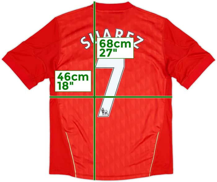 2010-12 Liverpool Home Shirt Suarez #7 - 8/10 - (L.Boys)