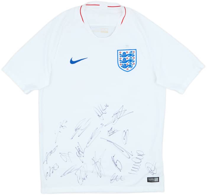 2018-19 England Signed Home Shirt - 5/10 - (M)