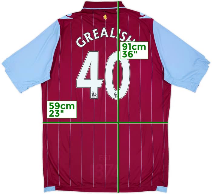 2014-15 Aston Villa Home Shirt Grealish #40 - 7/10 - (3XL)