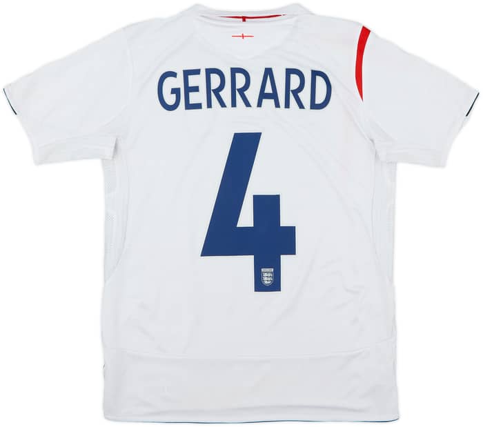 2005-07 England Home Shirt Gerrard #4 - 6/10 - (XL.Boys)