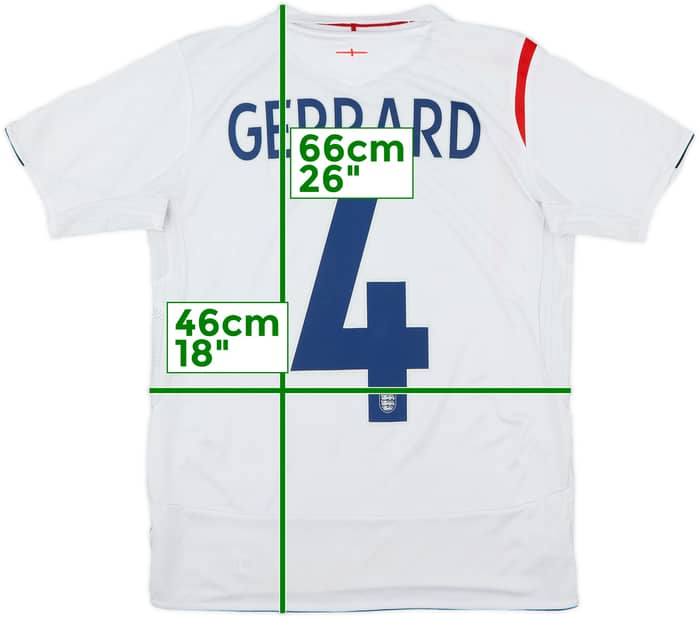 2005-07 England Home Shirt Gerrard #4 - 6/10 - (XL.Boys)