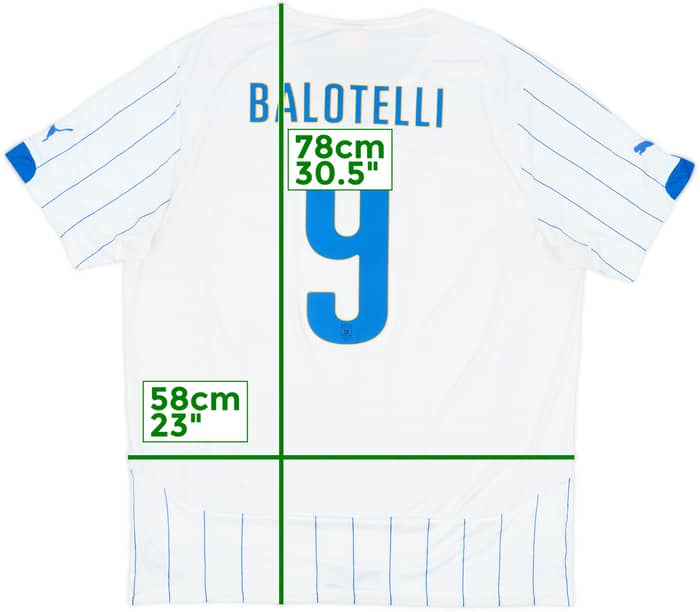 2014-15 Italy Away Shirt Balotelli #9 - 8/10 - (XXL)