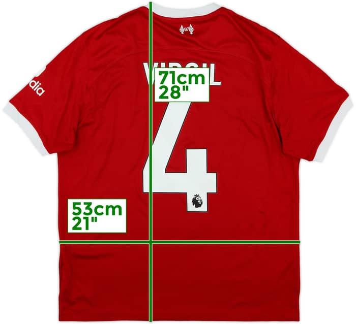 2023-24 Liverpool Home Shirt Virgil #4 - 7/10 - (L)