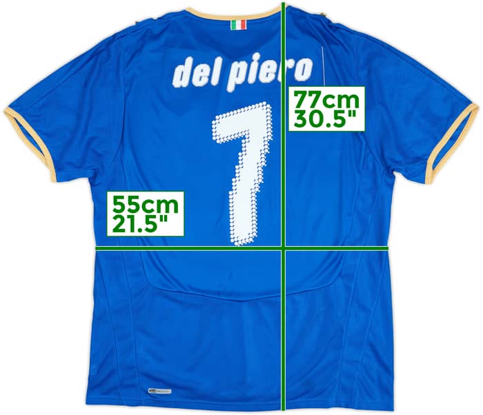 2007-08 Italy Home Shirt Del Piero #7 - 6/10 - (XL)