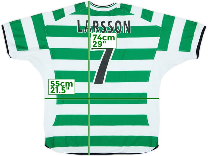 2001-03 Celtic Home Shirt Larsson #7 - 6/10 - (L)