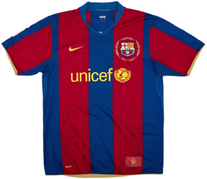 2007-08 Barcelona Home Shirt Henry #14 - 8/10 - (L)