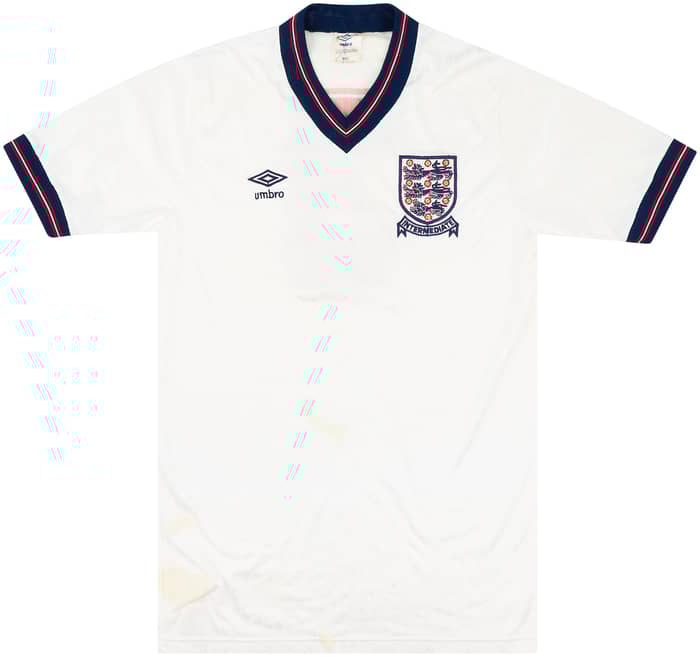 1985-86 England U-21 Match Issue Home Shirt #3 (Thomas)