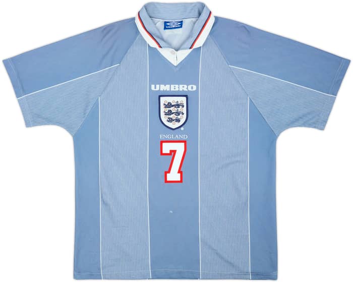1996-97 England Away Shirt Beckham #7 - 6/10 - (L)