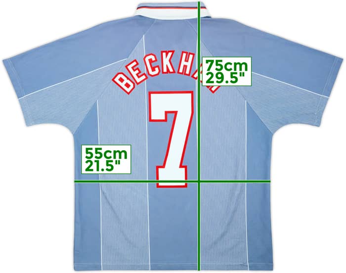 1996-97 England Away Shirt Beckham #7 - 6/10 - (L)