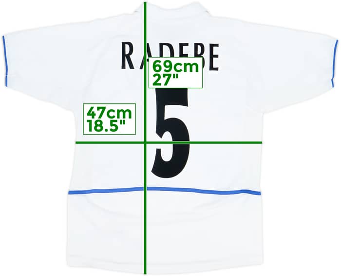 2002-03 Leeds United Home Shirt Radebe #5 - 8/10 - (XL.Boys)