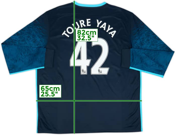 2015-16 Manchester City Away L/S Shirt Toure Yaya #42 - 10/10 - (XXL)