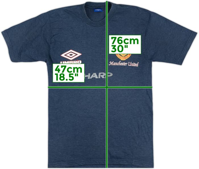 1995-96 Manchester United Umbro Cotton Tee - 8/10 - (L)