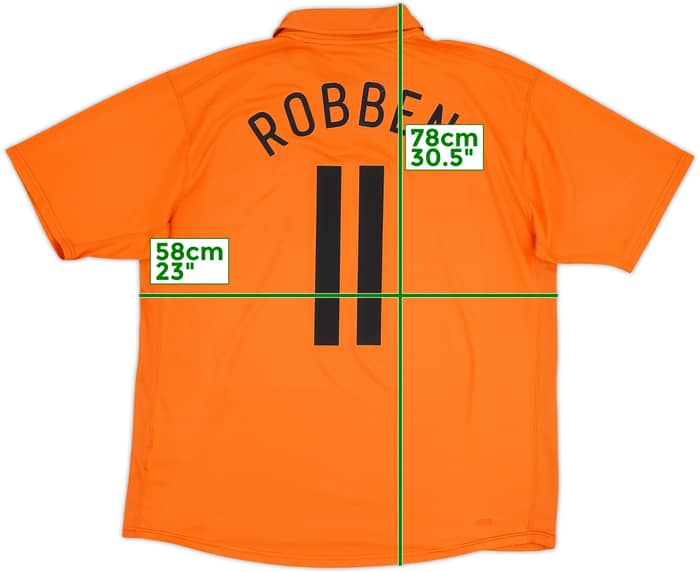 Camiseta de local de los Netherlands 2006-08 Robben #11 - 6/10 - (L)