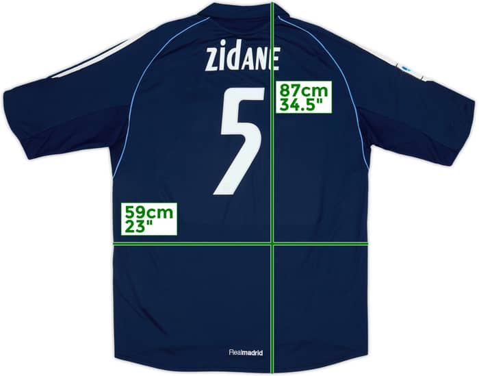 2005-06 Real Madrid Away Shirt Zidane #5 - 8/10 - (XL)