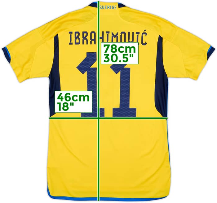 2022-23 Sweden Home Shirt Ibrahimovic #11 - 9/10 - (M)