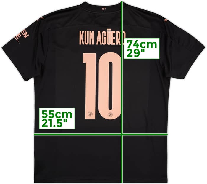 2020-21 Manchester City Camiseta Visitante Kun Aguero #10 - 9/10 - (XL)