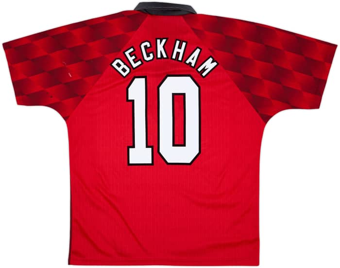 1996-98 Manchester United Home Shirt Beckham #10 - 6/10 - (L)