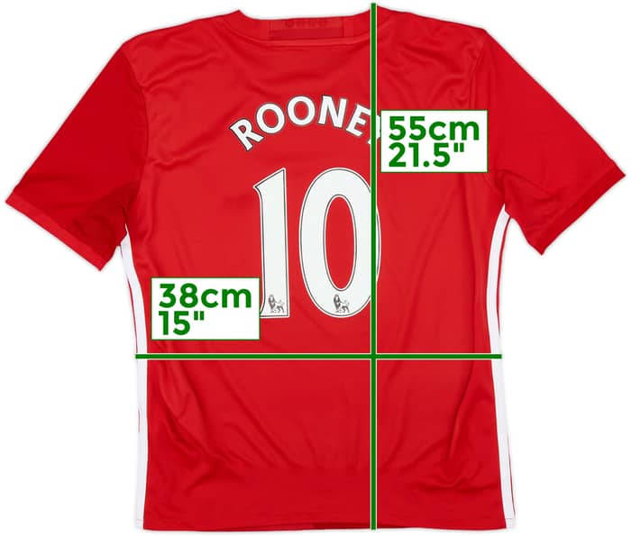 2016-17 Manchester United Home Shirt Rooney #10 - 8/10 - (M.Boys)