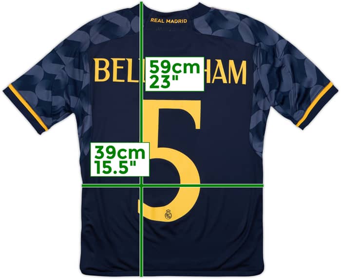 2023-24 Real Madrid Away Shirt Bellingham #5 - 7/10 - (M.Boys)