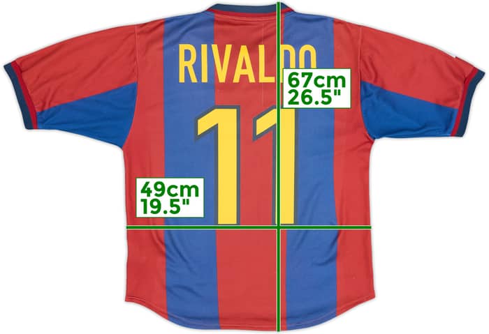 1998-00 Barcelona Camiseta Local Rivaldo #11 - 7/10 - (S)