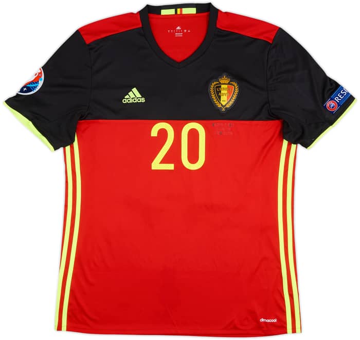 2016 Belgium Player Issue Signed Euro 2016 Home Shirt Benteke #20 - 5/10 - (L)