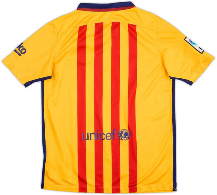 2015-16 Barcelona Away Shirt - 6/10 - (L.Boys)