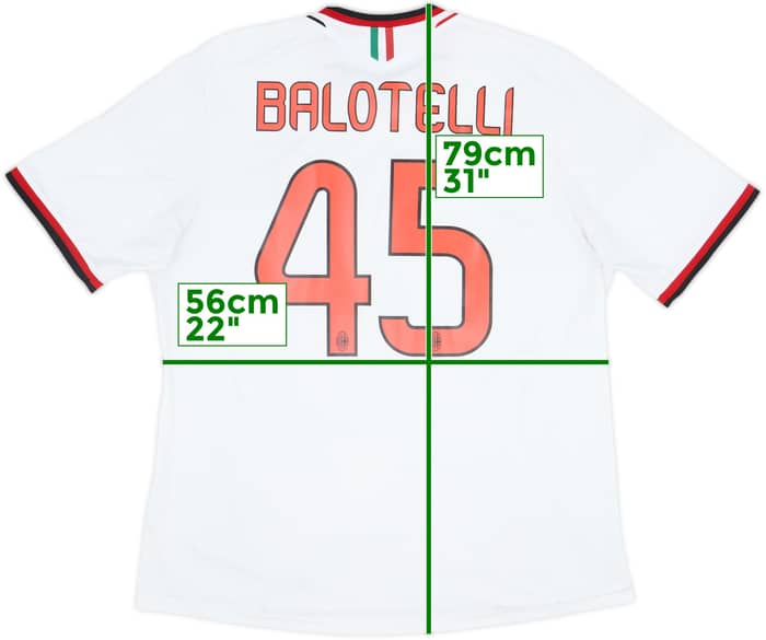 2013-14 AC Milan Away Shirt Balotelli #45 - 7/10 - (L)