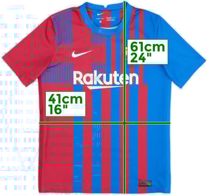 2021-22 Barcelona Home Shirt - 7/10 - (L.Boys)