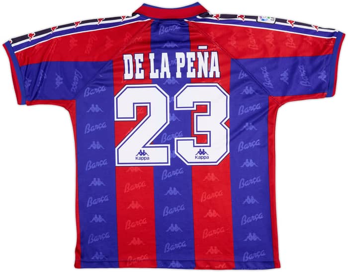 1995-97 Barcelona Home Shirt De la Pena #23 - 8/10 - (M)